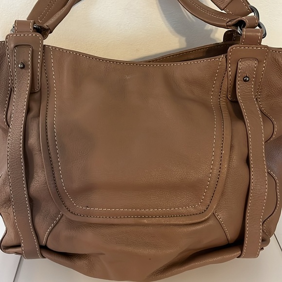 KOOBA JONNIE BROWN TAUPE LEATHER HOBO SHOULDER BAG - Picture 4 of 10